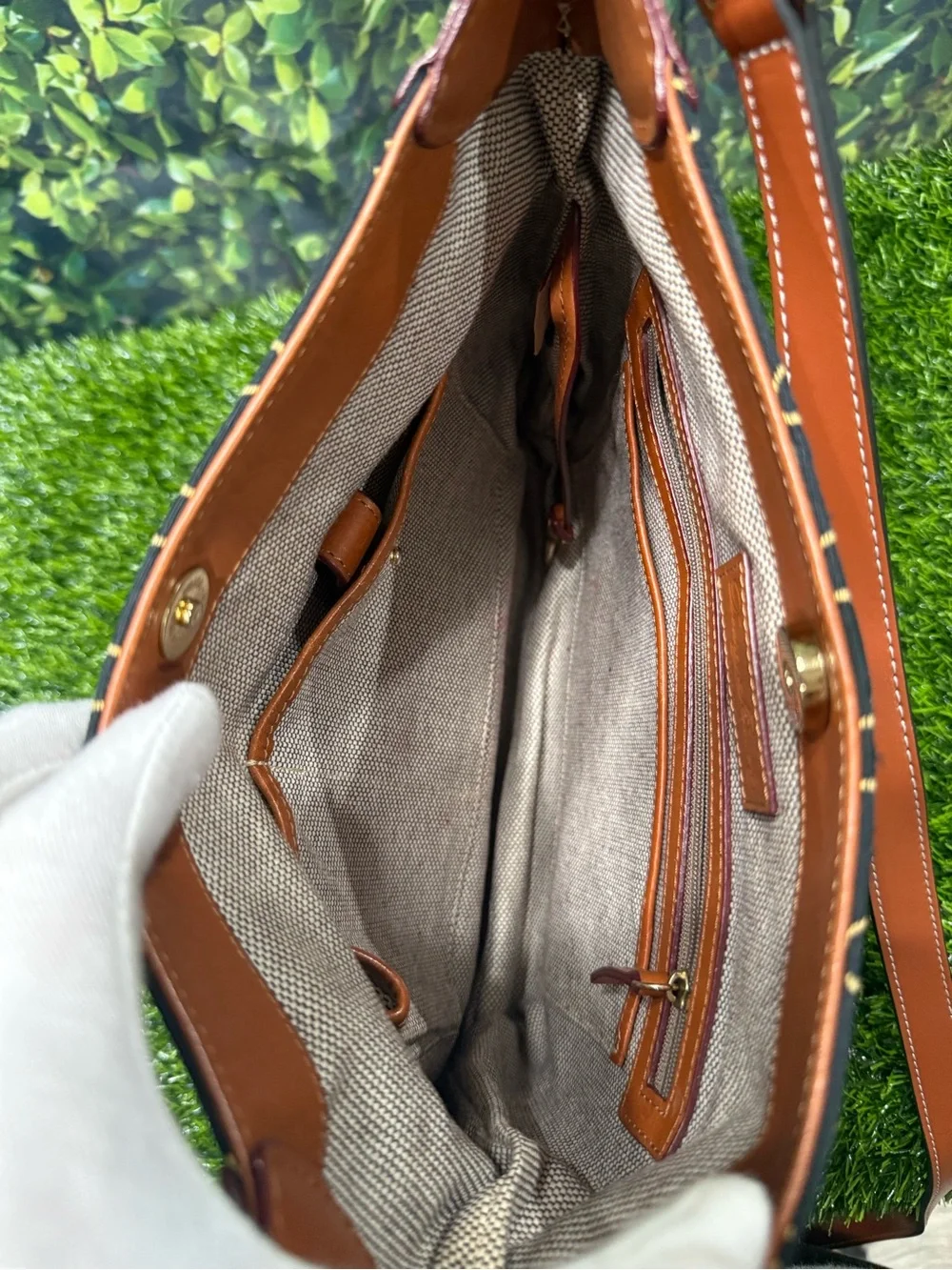 Authentic Dooney & Bourke Gretta Signature Monogram Hobo Shoulder Bag EUC